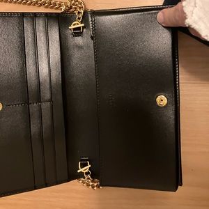 Black Gucci  1955 Horse-bit wallet on gold chain